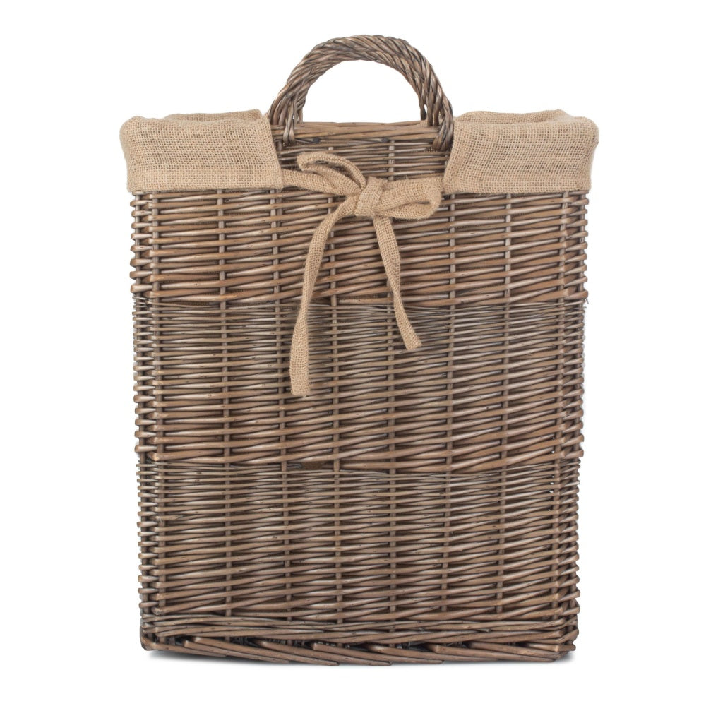 Wicker Rectangular Wicker Log Basket with Lining