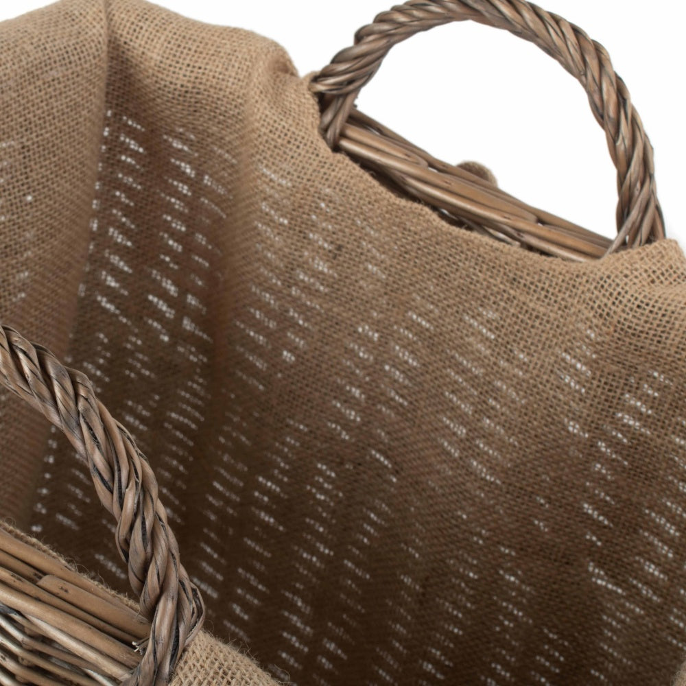 Wicker Rectangular Wicker Log Basket with Lining